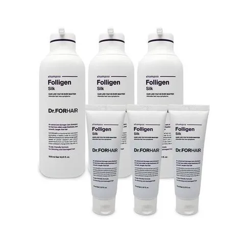 닥터포헤어 폴리젠 실크 샴푸 500ml x 3 + 70ml x 3 탈 모케어 1세트