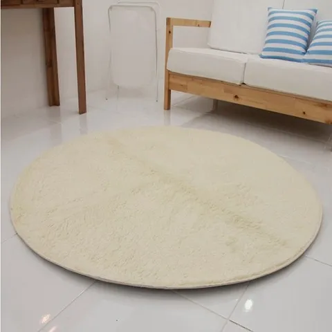 MAGICCLEAN 원형 롱파일 카페트 러그 아이보리190cm