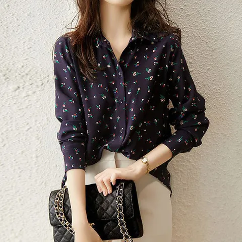 [키첼] 텐퍼 플라워 셔츠 블라우스