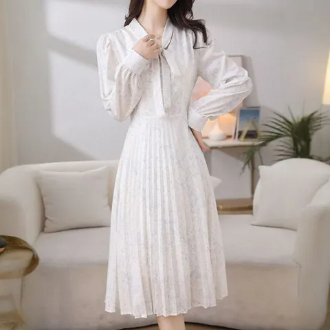 [에이시크] 플레르 리본 플리츠 원피스 C25COP749