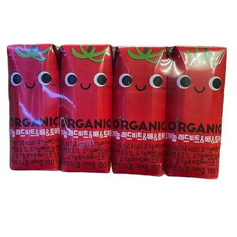 오가닉 레드비트_배_토마토 500ml (125ml X 4) a42445