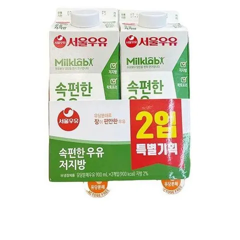 [서울우유] 속편한 우유 저지방 (900ml X 2개입) a44675_ice