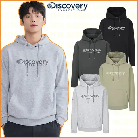 [ 롯데백화점 ]디스커버리 25FW 가을 신상 남여 공용 로건 세미오버핏 후드티 DXHD31054-ICTT