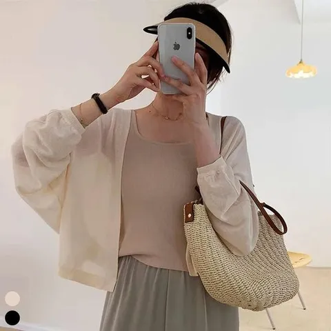 가디건 루즈핏 볼레로 크롭 가디건 빅사이즈여름코디