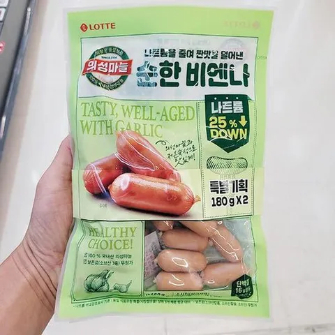 롯데 의성마늘 순한 비엔나 180g x 2개 201076