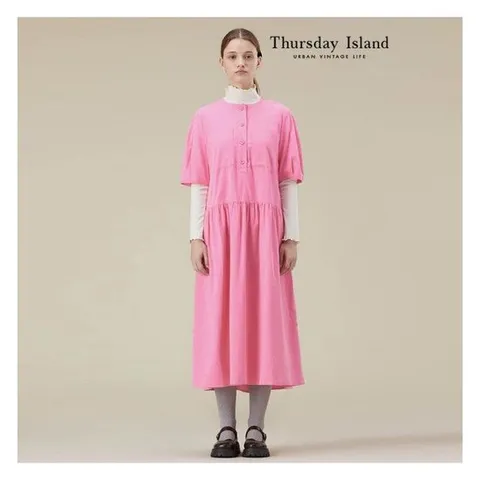 [써스데이아일랜드][Thursday Island] 핑크 코듀로이 원피스(T23