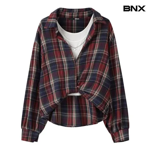 [BNX]나시 체크 긴팔 셔츠 (BX3BL013L0)