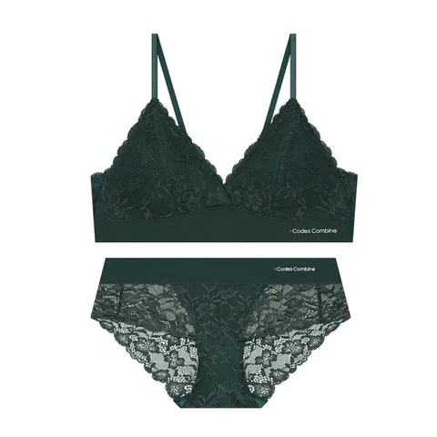 레이스가든 프리컷 브라렛 팬티 세트_딥그린