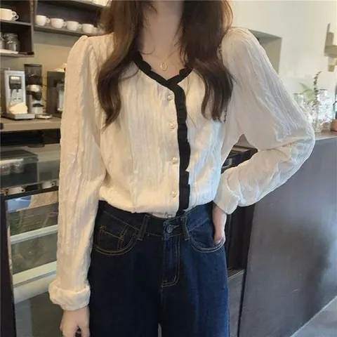 [에이치플러스몰]주름 주름 상의이지