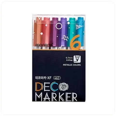 다꾸펜 데코마카XF 0.7mm 6색(메탈)세트