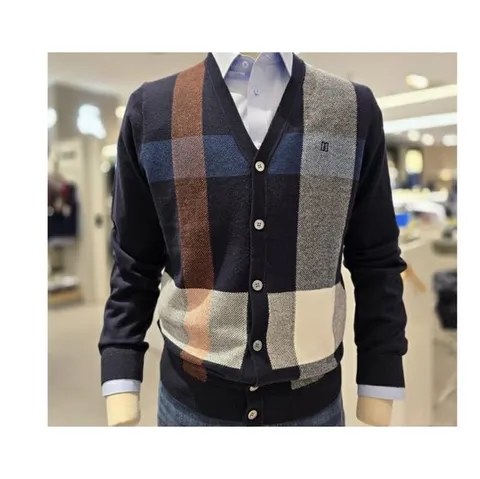 [ 롯데백화점 ][닥스(셔츠)]26S/S신상품  체크패턴 간절기 남성가디건 DMP1SWCD201-N1