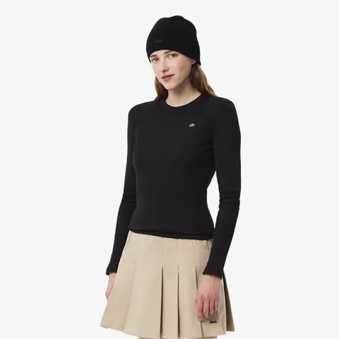 라코스테 공식 여성 립조직 슬림핏 긴팔 티셔츠 TF1692-55N 031