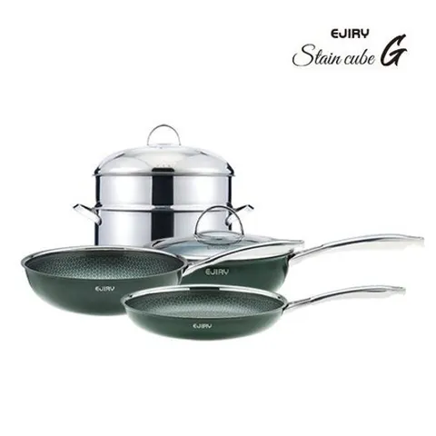 [에지리][에지리]스텐큐브G 프라이팬 풀세트 (9L 특대 곰솥 포함