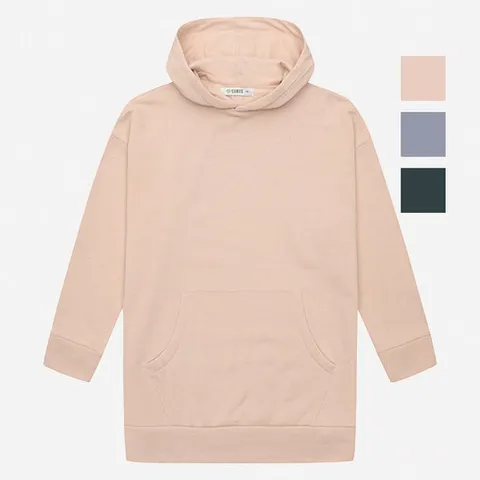 [뱅뱅] 여성 베이직 루즈핏 롱 후드티 (NTI665)