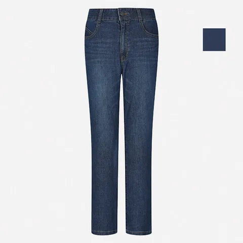 [뱅뱅] 여성 포켓 곡선절개 슬림일자 데님팬츠 (NQI677)