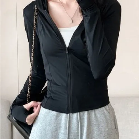 데일리 슬림핏 후드집업 여름 긴팔 헬스복 아웃도어