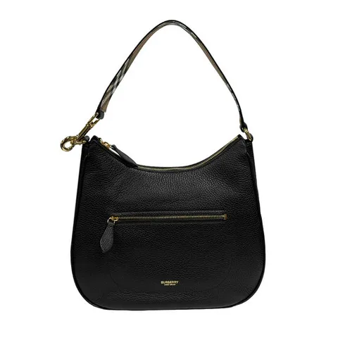 버버리 호보 숄더백 81046821 그레인 레더 블랙