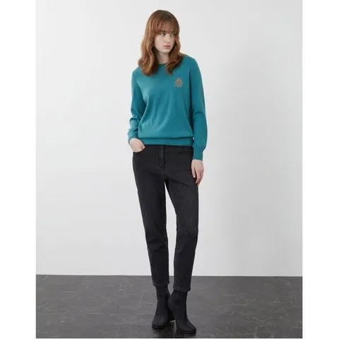 [올리비아로렌]메탈릭 리브 니트 탑____VOCBL3W9461