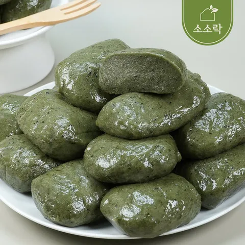 소소락 저당 쑥개떡 1kg (50g 20개입) 국내산 찹쌀, 해풍쑥, 개별포장.
