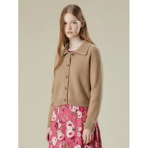 [써스데이아일랜드]카라 버튼업 리브드 가디건(T238MCD232W)