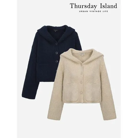 [써스데이아일랜드]로깅 후디 크롭 가디건(T238MCD245W)