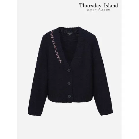 [써스데이아일랜드]자수포인트 슬럽 가디건(T238MCD301W)