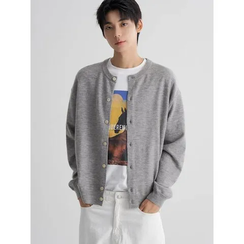 (21595AAY62) [에잇세컨즈] 라운드 카디건  라이트 그레이