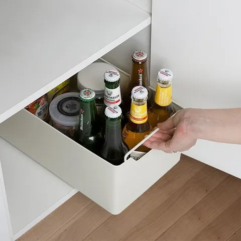 히키스 주방 싱크대  펜트리 수납 철제 슬라이딩 레일 서랍형 선반