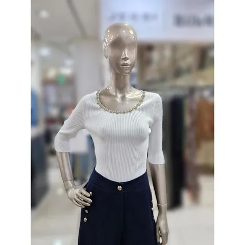 제시뉴욕 세이브존04 큐빅장식 골지 니트티셔츠 DE85KO5480KO