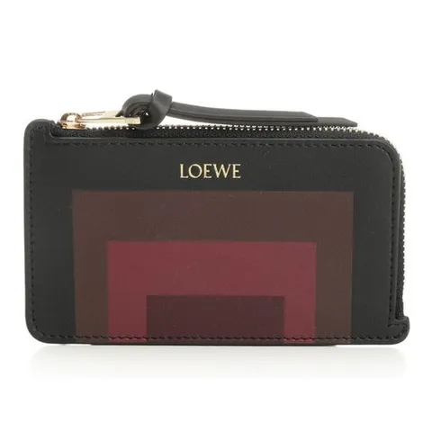 로에베 체크 인레이 나파 가죽 코인 카드 지갑 C643Z40XA7 1101