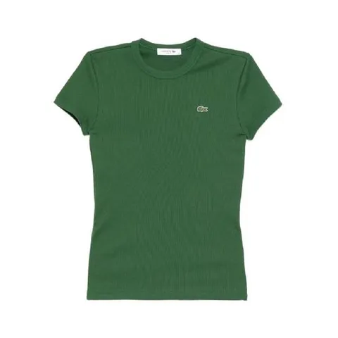 25 FW 라코스테 로고 아플리케 코튼 티셔츠 TF553800132 TP441753338