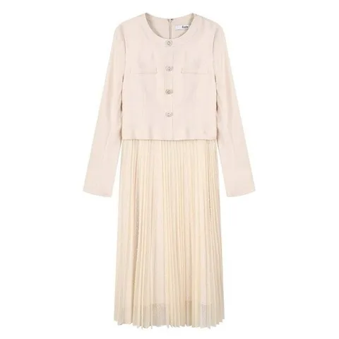 [에꼴드파리][에꼴드파리/드라로얄] 밑단 플리츠배색 원피스_RB3