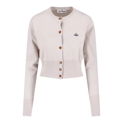25FW 비비안웨스트우드 여성 베아 크롭 가디건 크림 1803002U Y001V A402