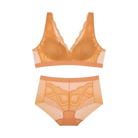 [ 롯데백화점 ][보디가드](에스까다) 오렌지 시그니쳐 노와이어 브라 헴팬티 세트 EHWBB211EHWPB211