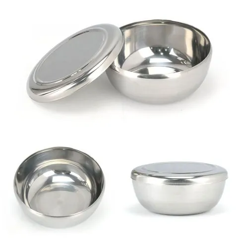 업소용 스텐 밥공기 밥그릇 뚜껑포함 10.3x4.5cm 2호 스텐합식기 뚜껑있는밥공기 제사식기 제사용그릇 뚜껑밥공기 업소용밥그릇 제사밥공기