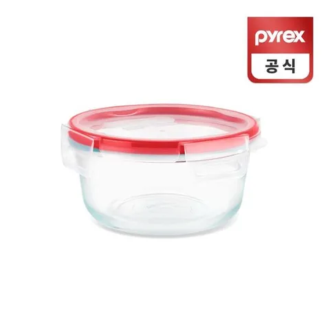 코렐 파이렉스 원형 프레쉬락 4면 밀폐용기 950ml 내열용기 밀폐용기 반찬통 정리용기 유리반찬통 투명용기 냉동실용기 냉장고용기 저장유리용기
