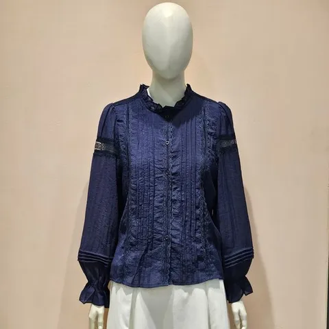 [ 롯데백화점 ][페이지플린]시폰 프릴 하이넥 프릴 블라우스 LF5CBL009M