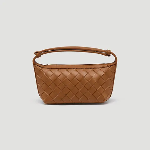 플리츠무드 위빙 레더 미니 호보백