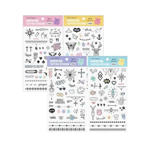 쿠키프렌즈 힙스터 타투 스티커 스티커 카카오프렌즈스티커 에폭스티커 카카오프렌즈 카카오프렌즈샵 카카오스티커 다꾸스티커 리무버블스티커 다꾸 폰꾸