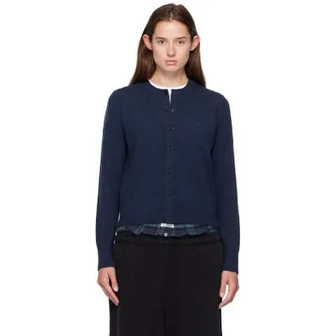 아크네 가디건 네이비 핏 야크 울 가디건 252129F095011