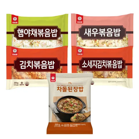 천일식품 볶음밥 250g x 10봉 (햄야채2봉+김치2봉+새우2봉+소세지김치2봉+차돌된장2봉)