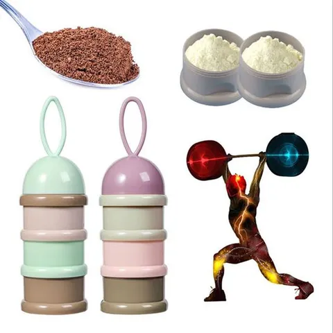 퍼플 민트 3단 가루 프로틴 소분 용기 미니사이즈 프로틴분할통 보충제분할통 보충제보관용기 파우더보관용기 보충제소분통 단백질파우더 단백질보관통