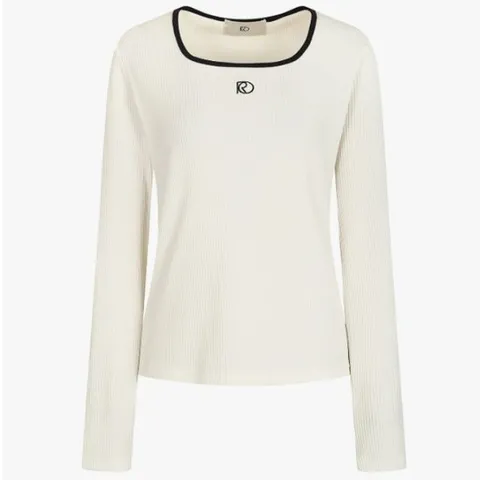 [ 롯데백화점 ][제이제이 지고트]배색 스퀘어넥 골지 티셔츠GN9P0TSR2