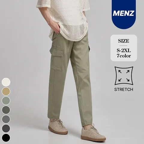 포레스트핏맨즈 남성 테이퍼드 스판 밴딩 카고 면바지 (MP2506)