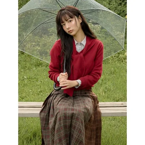 [ 롯데백화점 ][올리브데올리브]실크혼방 머플러세트 풀오버 OK5AP819