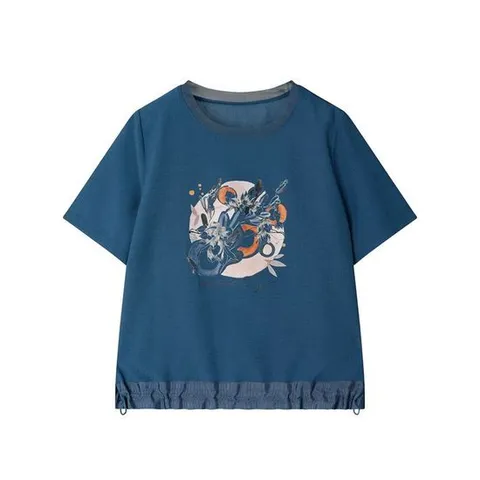 [요하넥스]라운드 플라워 프린팅 티셔츠