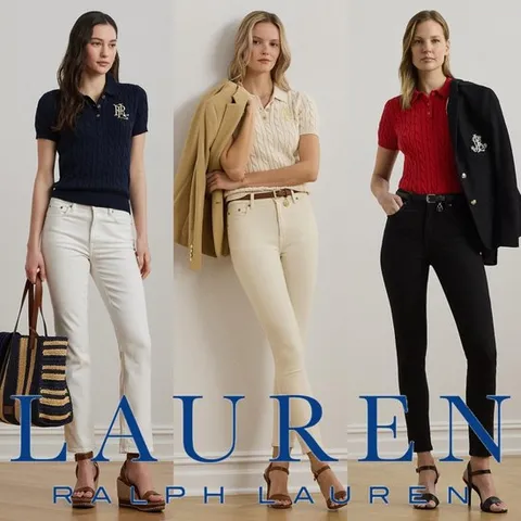 폴로 랄프로렌 23350996 여자 케이블 니트 자수로고 코튼 반팔 폴로 스웨터