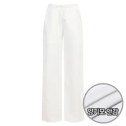 샵앤) 여성 겨울 방한 허리밴딩 도톰 양기모 트레이닝 팬츠 INT-WPT-20233-화이트