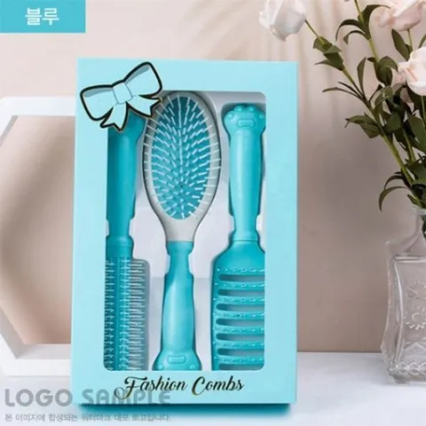 헤어브러쉬3종셋트 블루 롤빗 샴푸브러쉬 빗 헤어브러쉬 탱글티저 탱글엔젤