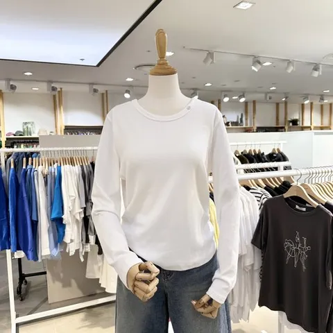 [ AK백화점 ][에잇컨셉] 골지 셔링 티셔츠 C25I4FTS032